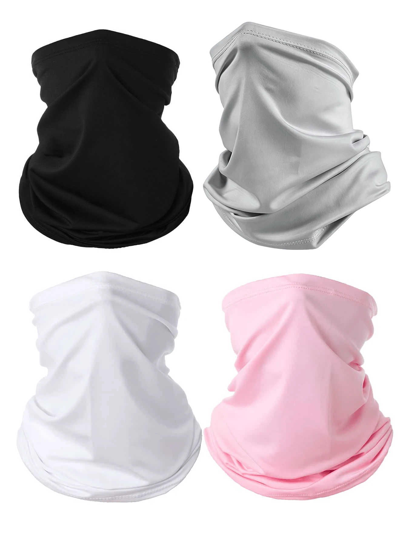 1pc Or 2pcs Unisex Solid Color Magic Neck Gaiter Multifunctional Cooling UV Protection Cycling Sun Protection Face Mask, Suitable For Outdoor Cycling, Fishing, Hiking, Running, Breathable - Multicolor - View 1