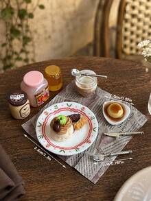 Resin Miniature Dessert Afternoon Tea Set Dollhouse Cake Pudding Jam Honey Yogurt Tableware Model Decoration Non-Edible - one-size - View 2