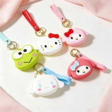 1pc Sanrio‑Themed Cartoon Character Silicone Mini Wallet Keychain, Portable Earphone Storage Pouch, Bag Decorative Charm, Gift Accessory - Coin Purse - View 3