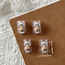 2pcs Hooded Milk Tea Cat Data Cable Connector Protector, Ins Healing Cute Pet Digital Accessory, Compatible With Apple Fast Charging 18W/20W Type-C Interface, Soft Cute Cat Print Data Cable Protective Shell, Holiday Small Gift, Cute Korean Style For Girlfriend And Best Friend - 2pcs Sweater Cat + Blue Shirt Milk Tea Cat - View 4