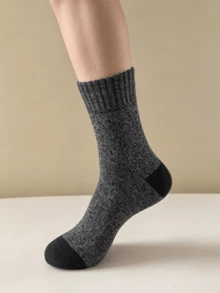 Winter Warm Wool Blend Socks 5 Packs Super Thick Fleece Lined Terry Socks Non-Slip Durable Thermal Crew Socks For Men Outdoor Camping Walking Daily Commute - Multicolor - View 4