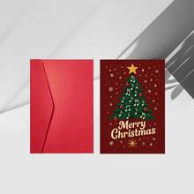 2pcs Set (Envelope And Postcard) Merry Christmas Holiday Postcard, With Christmas Tree And Musical Note Pattern, Perfect For Sending Warm Wishes To Family, Friends, Colleagues And Loved Ones. - Sets - View 6