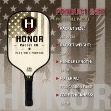 HONOR Pickleball Paddle T700 Carbon Fiber Surface USAPA Certified Enhanced Grip And Spin 16MM Polypropylene Honeycomb Core Suitable For Beginners And Advanced Players - Champagne - View 4
