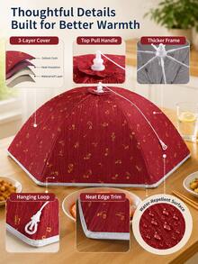 Large Round Foldable Vegetable Cover - Carbon Steel Frame With Fabric, Suitable For Kitchen Countertop And Dining Table Protection, Dust-Proof, Heat Retention, Vegetable Storage, Decorative Kitchenware, Sturdy Structure, Ideal For Cooking Enthusiasts, Fashionable Kitchenware, Durable Material, Food Protection Cover, Home Chefs - Multicolor - View 5