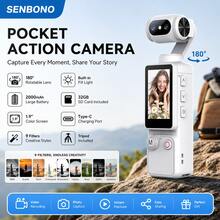 Kamera Saku Perekam Video HD SENBONO - Baterai 2000mAh, Layar 1,9 Inci yang Dapat Diputar 180°, Webcam, Port Pengisian Daya USB-C, Kamera Kompak Audio-Video Mini, Kamera Olahraga Luar Ruangan, Cocok untuk Olahraga Luar Ruangan, Bersepeda, Perjalanan, dan Adegan Lainnya - View 7