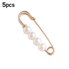 3.8cm Beaded Safety Pin Brooch For Women, 5 Colors Gold Silver Tone Pearl Bead Lapel Pin For Sweaters, Scarves, Coats, Bags, Cardigans & Dresses - Multicolor - View 15
