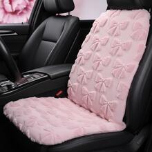 1pc Cute Bow Short Plush Car Seat Cushion, Women's Car Interior Accessory - A - View 4