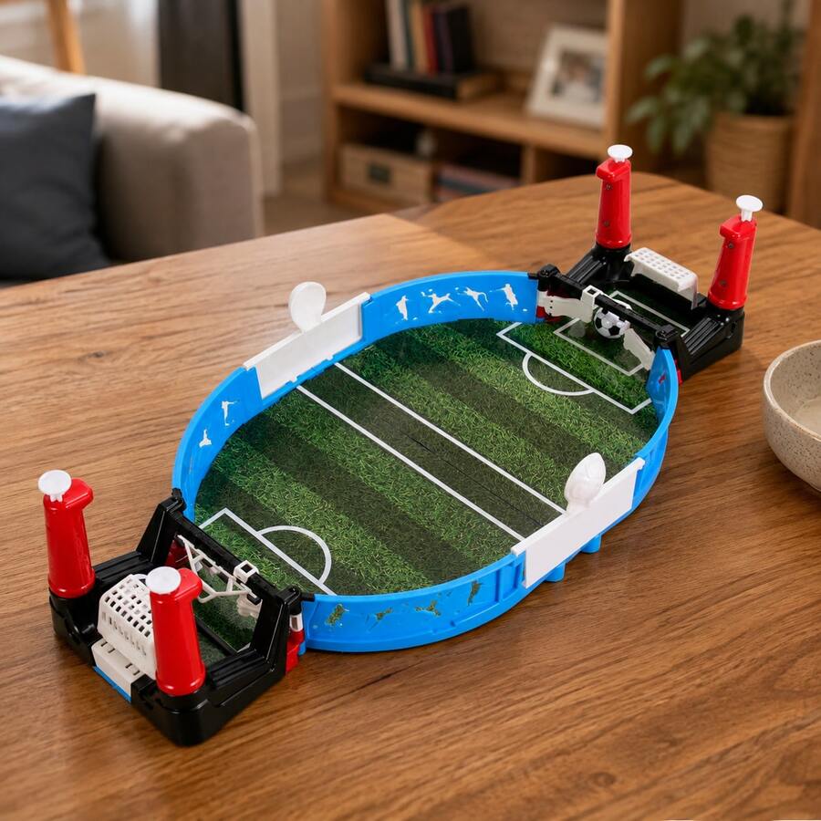 Mini Futbolito de Mesa para Niños, Juego de Fútbol para 2 Jugadores con Accesorios, Portátil y Divertido para Interior - Rojo y blanco - Ver 1