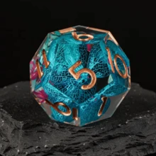 Floral D&D Dice Set, Sharp Edge Resin Polyhedral Dice, Floral D&D Dice, Handmade Flower Embedded Dice, Suitable For Tabletop Role-Playing Games - Multicolor - View 5