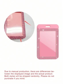 Shiny ID Card Holder With Lanyard, ID Card Storage Box, Anti-Loss Lanyard, Student ID Card Holder, Self-Service Restaurant Card Holder, Sliding Cover, Dual Card Slot, Small Card Slot, Bus Card Holder, Non-Contact, Bank Card Holder, Subway Card Storage, Adjustable Portable ID Card Holder Decorative Keychain, Suitable For Office Workers And Students, Perfect Gift, Back To School Gift, Couple Card Holder, Bank Card Holder, Travel Essential - Multicolor - View 10