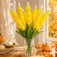 1pc Realistic Soft Yellow Hyacinth Artificial Flower, Suitable For Spring Home Decor, Dining Table And Farmhouse Floral Arrangement Faux Flower Stem - Yellow - View 2