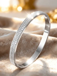 5pcs/Set Silver Stackable Fashion Bracelet Set, 304 Stainless Steel, Rust-Proof, Waterproof, Hypoallergenic, Minimalist Luxury Stackable Jewelry, Graduation, Birthday, Valentine's Day, Mother's Day, Christmas Gift For Her - Silver 4 - View 5