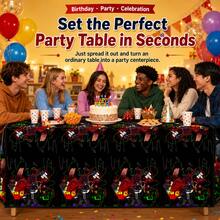 Roblox 1pc Cartoon Game Themed Tablecloth, Fun Creative Game Style Tablecloth, Birthday Party Table Decor, Waterproof Durable Outdoor Tablecloth, Suitable For Christmas, Halloween And Other Holidays - View 1