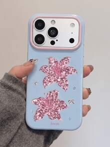 可愛簡約粉色蝴蝶結波點手機殼，適用於 iPhone 17 ProMax 17Pro 17 Air 17 16 15 14 13 12 11 Pro Max Plus，柔軟防護後蓋，女孩禮物 - 百合 - 查看 5