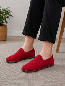 Men Canvas Shoes - Red - View 1