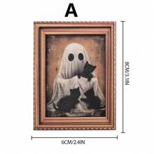 1pc Fun And Creative Halloween Wooden Ghost-Shaped Photo Frame Fridge Magnets - Suitable For Halloween, Christmas, Bathroom, Kitchen, Party, Home, And Dining Room Decor, As Well As Fridge Decoration And Birthday Or Holiday Gifts. - Multiple Styles - View 15