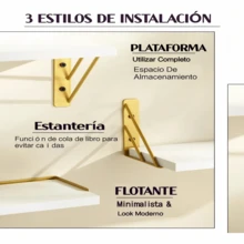 Estantes de pared para decoración de dormitorio, estantes de pared flotantes para sala de estar, almacenamiento de cocina, estantes flotantes de madera rústica montados en la pared para libros,Soportan Hasta 10 Kg, Fácil Instalación(juego de 3) - Blanco - Ver 5