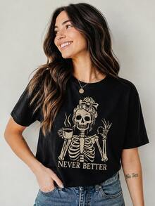 Women T-Shirts - 黑色 - 查看 1