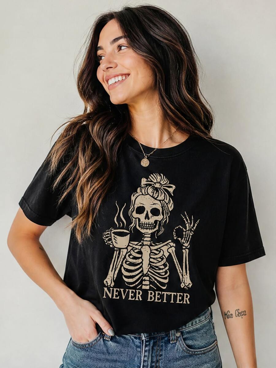 Women T-Shirts - 黑色 - 查看 1
