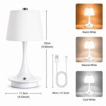 Smart Motion Sensor Desk Lamp, USB Rechargeable, 3 Color Temperature Modes, Touch Control Button, Stepless Dimming, Practical Table Lamp, Eye-Protection Soft Light, Decorative Space, Suitable For Bedroom, Study, Living Room, Dining Room, Outdoor, Holiday Gift - Desk Lamp - View 12