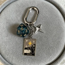 1pc Fashion Lucky Dice Keychain, Unisex, New Multi-Sided Dice Phone Case Bag Car Key Chain Pendant Car Decoration Bag Charm - Multicolor - View 1