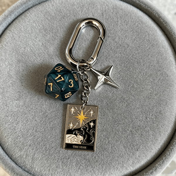 1pc Fashion Lucky Dice Keychain, Unisex, New Multi-Sided Dice Phone Case Bag Car Key Chain Pendant Car Decoration Bag Charm