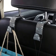 2PCS Rhinestone Car Seat Back Hooks, Creative Invisible Hooks For Hanging Accessories - 2pcs - View 1