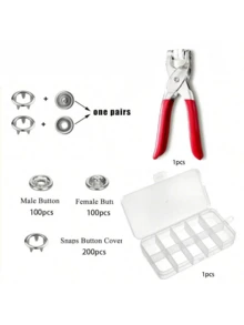 EDCUEBE7 Bộ 402 nút bấm 5 chấu nhiều màu, nút bấm bằng thép không gỉ kèm kìm, dùng để may vá, đồ thủ công tự làm, quần áo, mũ, túi xách, kèm hộp đựng đồ dùng may vá (Màu sắc ngẫu nhiên) - Nhiều màu - Xem 12