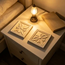 2pcs Solid Wood Carved Square Decals, Home Decorations, Woodworking Supplies, Suitable For Cabinets, Doors And Windows, Furniture, Background Walls, Porches, Offices And Other Decorations, Holiday Decorations, DIY Decorations. - Multicolor - View 11
