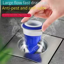 1pc Silicone Floor Drain Odor Absorber, Round Silicone Core Bathroom Drain Anti-Insect Anti-Odor Inner Core, Suitable For Kitchen, Shower Floor Drain Plug - Multicolor - View 1