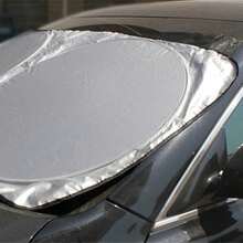 Car Windshield Sun Shade - UV Protection & Heat Insulation, Foldable Sunshade, Cools Car Interior And Dashboard, Universal Fit Summer Essential - Silver - View 3