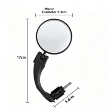 1 pieza Espejo retrovisor enchufable para manillar de bicicleta, espejo de manillar ajustable y giratorio 360°, espejo reflectante para ciclismo, compatible con múltiples modelos de bicicleta - Multicolor - Ver 4
