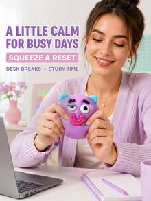 Juguete sensorial de cara de perro creativo y divertido, suave y de rebote lento, juguete antiestrés divertido, regalo adecuado para adolescentes, mujeres, hombres y niños (morado), juguete blando, juego de apretar suave, juego para niñas, juego para niños, juego para niños, juguete blando, juguete antiestrés, juguete de apretar tipo dumpling, juguetes para adultos y mujeres - Multicolor - Ver 3