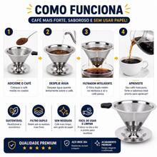 Coador De Café Filtro Inox Reutilizável Sem Uso De Papel Peneira Permanente - Coador 103 Inox - Visão 4