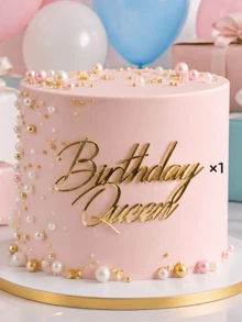 1件/3件/5件「Birthday Queen」PMMA蛋糕插牌，現代字母蛋糕裝飾，生日派對蛋糕裝飾禮物，蛋糕裝飾，蛋糕插牌裝飾，烘焙裝飾，烘焙用品，蛋糕用品，廚房必需品，節日禮物 - 彩色 - 查看 8