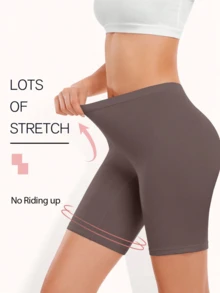 3pcs Women's Seamless Boyshort Panties, Anti-Chafing Shorts Suitable For Skirts And Cycling - Multicolor - View 9