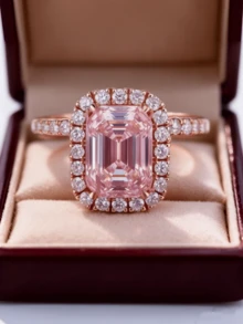 Luxurious Women's Fashion Wedding Ring, Set With Sparkling Princess Cut Synthetic Cubic Zirconia, Elegant Engagement And Anniversary Jewelry, Perfect For Valentine's Day Or Birthday Gift - Ring - View 8