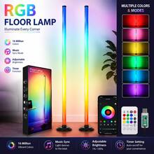 2 buah Lampu Lantai Sudut LED RGB, Kontrol Jarak Jauh APP, Sinkronisasi Musik, Dapat Diredupkan, Dekorasi Kamar Tidur Gaming, Dekorasi Rumah, Hadiah Halloween - Lampu Ambient Lantai - View 3