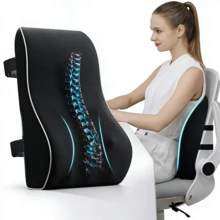 Breathable Mesh Lumbar Support Pillow With Dual Adjustable Straps, Waist Support Cushion For Office Chair, Car Seat, Desk Chair, Essential For Office And Home Daily Use, Practical Gift For Mom, Dad, Men, Women And Drivers - Black - View 8