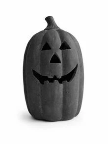 Halloween Decor - Black Handcrafted Clay Pumpkin Lantern | Autumn Decoration, Table Centerpiece, Indoor/Outdoor Decor, Suitable For Porch, Yard, Front Door, Mantel - Multicolor - View 11
