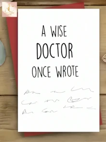 1pc Funny Doctor Greeting Card, A Wise Doctor Once Wrote Humorous Hand‑Written Scribble Design Note Card, Paper Card With Envelope, Novelty Birthday Thank You Gift For Doctor Medical Staff Friend Christmas Card Thank You Card - One Size Fits All - View 2