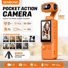 Kamera Saku Perekam Video HD SENBONO - Baterai 2000mAh, Layar 1,9 Inci yang Dapat Diputar 180°, Webcam, Port Pengisian Daya USB-C, Kamera Kompak Audio-Video Mini, Kamera Olahraga Luar Ruangan, Cocok untuk Olahraga Luar Ruangan, Bersepeda, Perjalanan, dan Adegan Lainnya - View 8