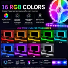 RGB LED Strip Lights 24 Key Remote Control USB Powered Color Changing Light Strip For Bedroom TV Backlight Home Decoration - 24K-3535RGB - View 3
