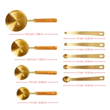 Gold Measuring Spoons, 9-Piece Heavy Duty Stainless Steel Measuring Set, Suitable For Liquid And Dry Ingredients, Cooking And Baking, Gift Box - Yellow - View 7