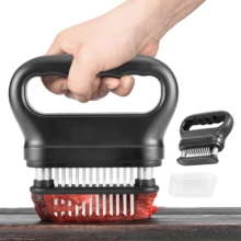 1PC 48-Needle Meat Tenderizer, Home And Commercial Meat Tenderizer, Ultra-Sharp Stainless Steel Needles, Heavy-Duty Detachable Body Design, Kitchen Meat Pre-Treatment Tool, Efficiently Cuts Meat Muscle Fibers, Accelerates Marinade Penetration And Flavor Absorption, Suitable For Steak, Chicken, BBQ And Various Grilled Foods, Universal For Marinating, Searing, Roasting And Baking, Easy To Disassemble And Rinse Without Residue, Professional Meat Tenderizing Tool For Chefs, Essential Kitchen Gadget For Home BBQ And Marinating - Multicolor - View 2