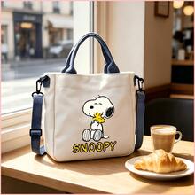 1PC Cute Snoopy Print Tote Bag, Detachable Strap Crossbody Bag, Large Capacity Waterproof Shoulder Bag, Suitable For School, Daily Commute, - Multicolor - View 5