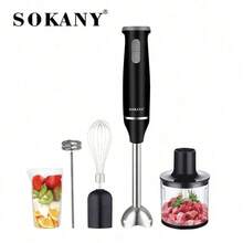 SOKANY 5-In-1 Multifunctional Electric Mixer, 800W High Power Cooking Machine, Suitable For Beating Eggs, Mixing Meat, Making Baby Food And Juicing, Perfect For Home And Hotel Use, Also Suitable For Fruit Food Supplements - Black - View 7