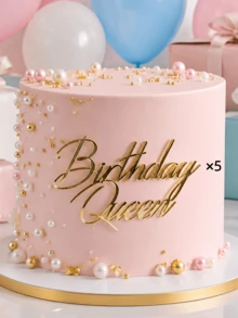 1件/3件/5件「Birthday Queen」PMMA蛋糕插牌，現代字母蛋糕裝飾，生日派對蛋糕裝飾禮物，蛋糕裝飾，蛋糕插牌裝飾，烘焙裝飾，烘焙用品，蛋糕用品，廚房必需品，節日禮物 - 彩色 - 查看 10