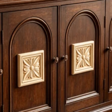 2pcs Solid Wood Carved Square Decals, Home Decorations, Woodworking Supplies, Suitable For Cabinets, Doors And Windows, Furniture, Background Walls, Porches, Offices And Other Decorations, Holiday Decorations, DIY Decorations. - Multicolor - View 8