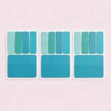 16-Card Colorful Transparent Sticky Notes Set, 4 Index Tabs And 1 Large Memo Note Per Card, Writable Removable Waterproof Page Markers For Books, Planners, School And Office,Back To School Season - one-size - View 10